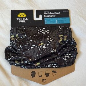 Turtle Fur Multi-Functional Neck Gaiter - Black Floral